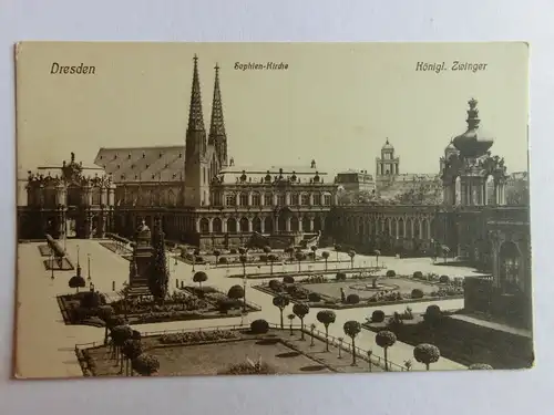 Alte AK Dresden Sophien-Kirche Zwinger [aJ845]