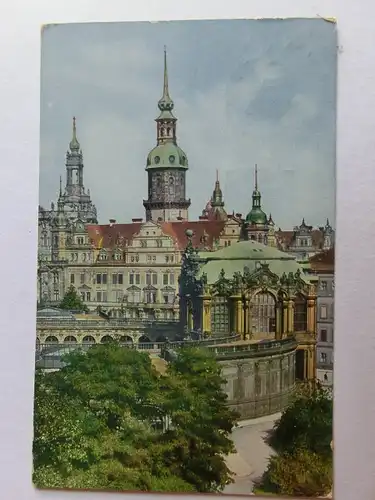 Alte AK Dresden Zwingerpavillon und Schloß [aJ853]