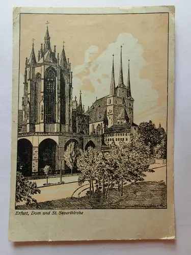 Alte AK Erfurt Dom Severikirche 1946 [aJ856]