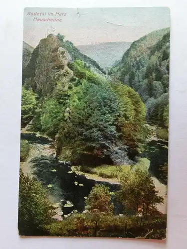 Alte AK Bodetal Harz Heuscheune um 1910 (m. kl. Einriss) [aJ858]