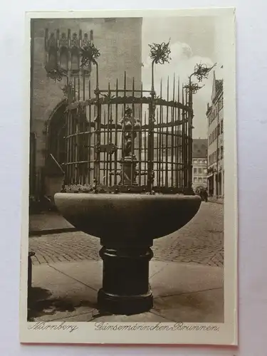 Alte AK Nürnberg Gänsemännchen Brunnen [aJ875]