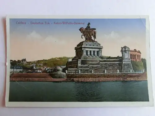 Alte AK Koblenz Coblenz Deutsches Eck um 1930 [aJ934]