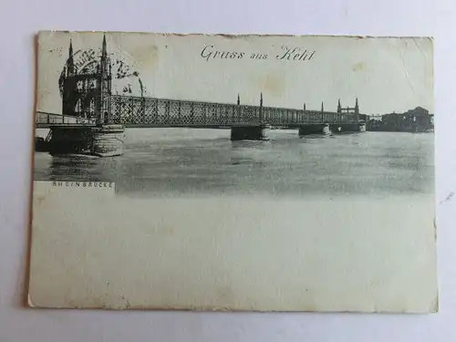 Alte AK Kehl Rheinbrücke Brücke 1908 [aJ949]