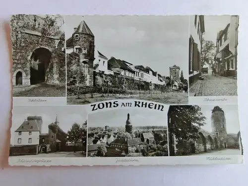 Alte AK Zons am Rhein Mehrbildkarte [aJ987]