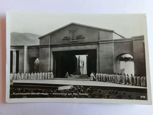 Alte AK Oberammergau Vertreibung aus dem Paradies [aJ988]