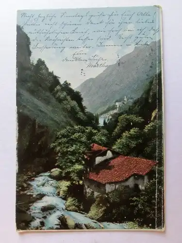Alte AK Unbekannter Ort Tal Bach Stempel Calbe Saale [aJ1009]