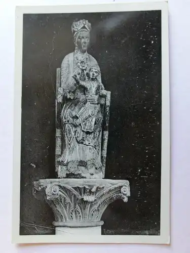 Alte AK Abbaye de St. Denis Statue de Bois La Vierge et… [aJ1031]