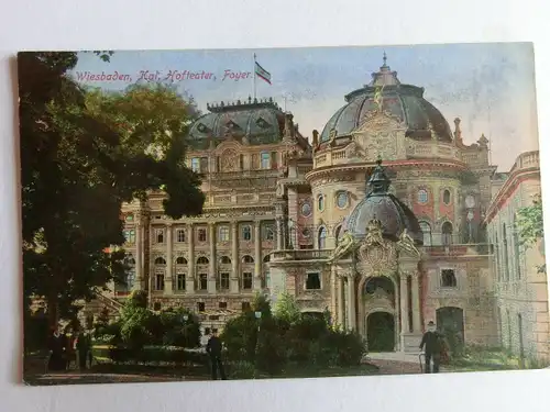 Alte AK Wiesbaden Hoftheater Foyer 1920 [aJ300]