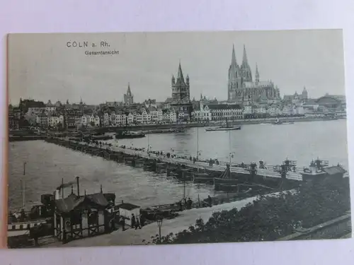 Alte AK Köln Gesamtansicht Brücke um 1920 [aJ372]