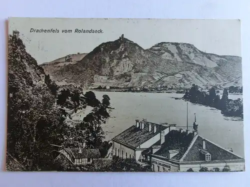 Alte AK Drachenfels vom Rolandseck 1919 [aJ373]