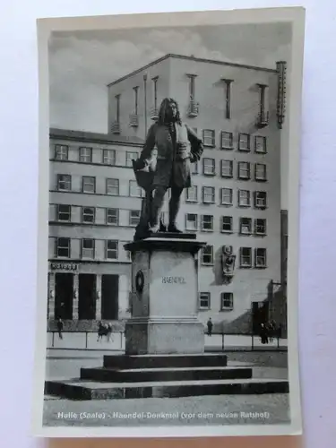 Alte AK Halle Händel Denkmal [aJ390]