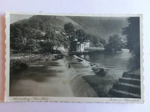 Alte AK Schwarzburg Thüringer Wald Wasserfall [aJ431]