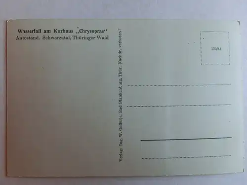 Alte AK Schwarzburg Wasserfall am Kurhaus [aJ437]