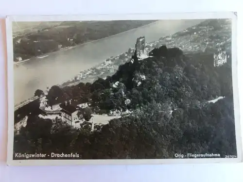 Alte AK Königswinter Drachenfels Fliegeraufnahme [aJ473]