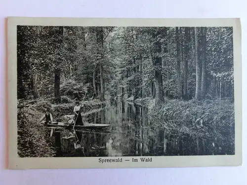 Alte AK Spreewald Im Wald Kahn [aJ481]