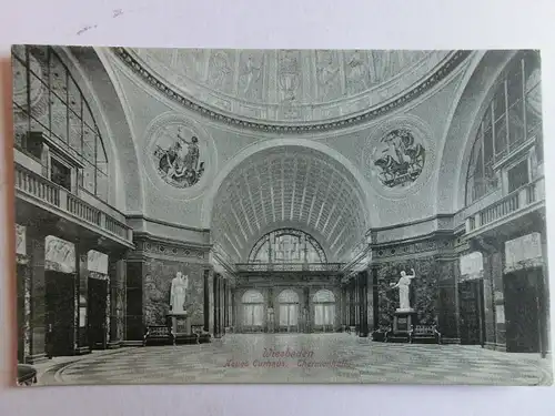 Alte AK Wiesbaden Neues Curhaus Thermenhalle um 1915 [aJ528]