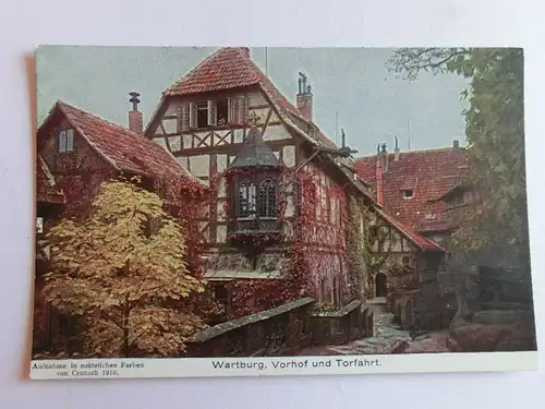 Alte AK Eisenach Wartburg Vorhof Torfahrt [aJ552]