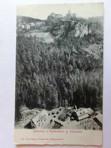 Alte AK Hohnstein m. Restauration Polenztal um 1900 [aJ556]