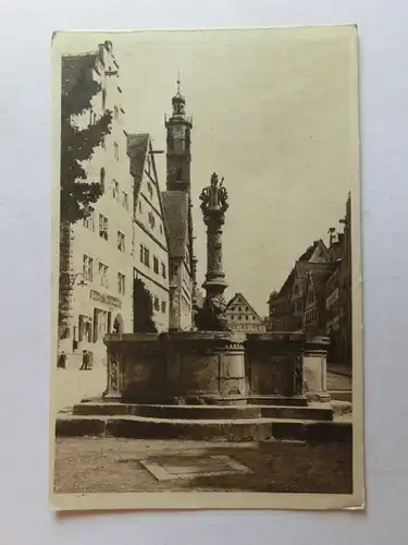 Alte AK Rothenburg Tauber Herrengasse Rathausturm Brunnen [aJ577]