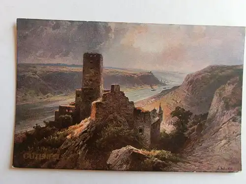 Alte AK Gemäldekarte Burg Gutenfels [aJ586]