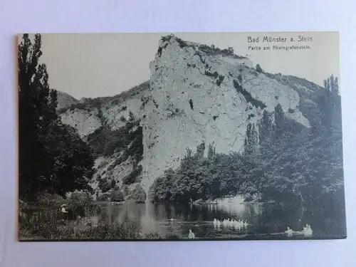 Alte AK Bad Münster am Stein Rheingrafenstein 1924 [aJ613]