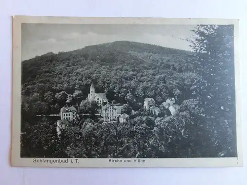 Alte AK Schlangenbad Taunus Kirche und Villen um 1920 [aJ617]