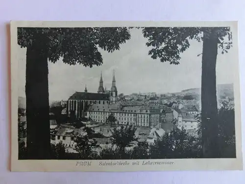 Alte AK Prüm Salvatorkirche Lehrerseminar [aJ641]