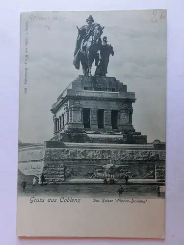 Alte AK Coblenz Koblenz Kaiser Wilhelm Denkmal um 1900 [aJ642]