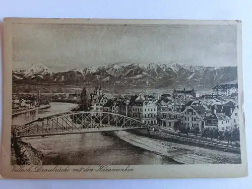 Alte AK Villach Draubrücke Brücke Karwanken [aJ648]