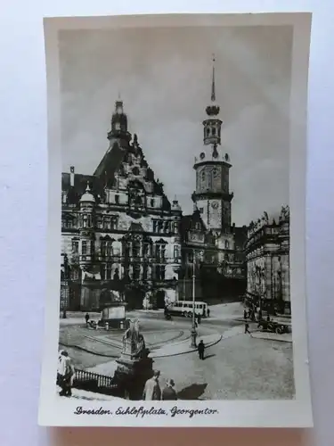 Alte AK Dresden Schlossplatz Georgentor [aJ725]