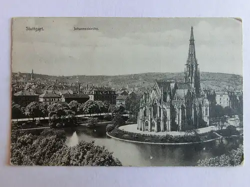 Alte AK Stuttgart Johanneskirche 1909 [aO300]