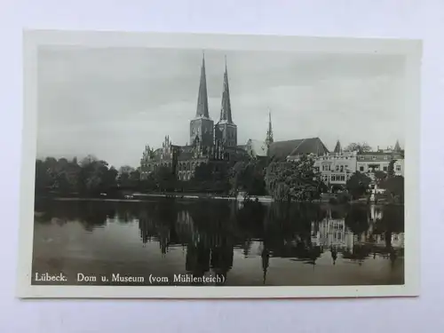 Alte AK Lübeck Dom u. Museum Mühlenteich [aO337]