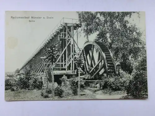 Alte AK Bad Münster am Stein Radiumsolbad Saline 1923 [aO356]