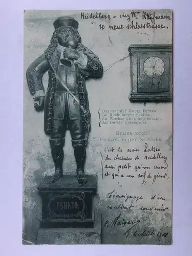 Alte AK Heidelberg Schloß Perkeo 1901 [aO432]
