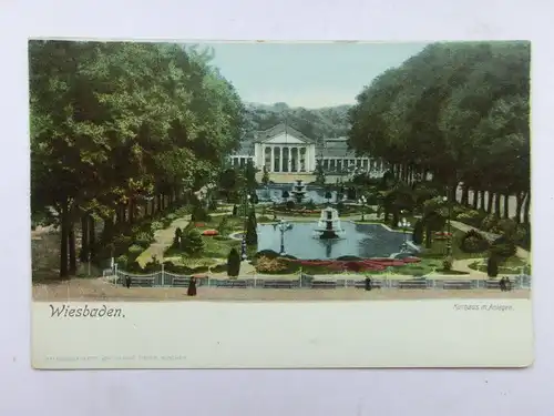 Alte AK Wiesbaden Kurhaus u. Anlagen um 1900 [aO468]