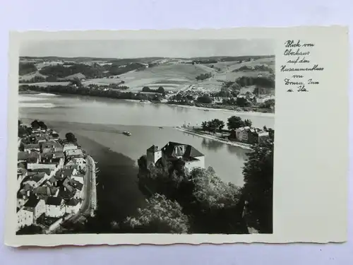 Alte AK Passau Zusammenfluss von Donau, Inn und Ilz [aO472]