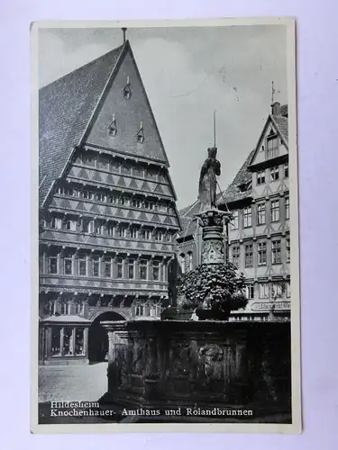 Alte AK Hildesheim Knochenhauer Amtshaus u. Rolandbrunnen [aO487]