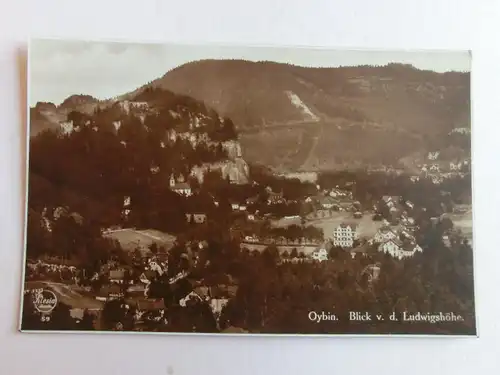 Alte AK Oybin Blick von Ludwigshöhe [aO49]