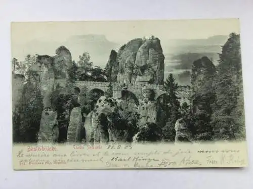 Alte AK Basteibrücke Sächsische Schweiz 1903 [aO894]