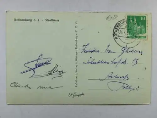 Alte AK Rothenburg Tauber Strafturm [aO898]