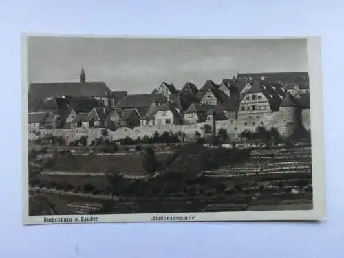 Alte AK Rothenburg Tauber Stadtmauerpartie [aO907]