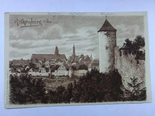 Alte AK Rothenburg nach Federzeichnung [aO908]