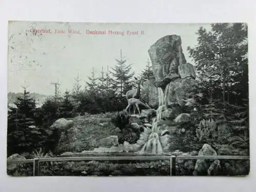 Alte AK Oberhof Denkmal Herzog Ernst Thüringer Wald [aO979]