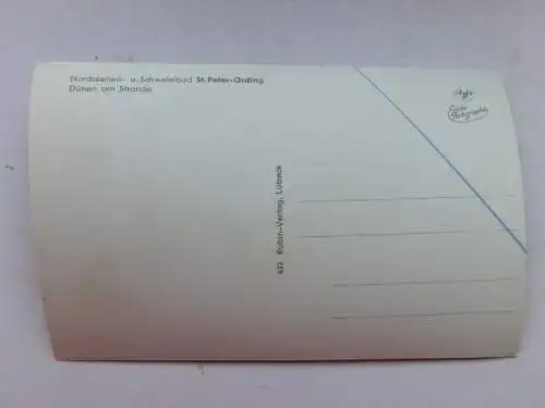 Alte AK St. Peter Ording Dünen am Strande [aP287]