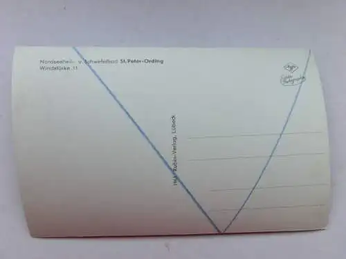 Alte AK St. Peter Ording Windstärke 11 [aP288]