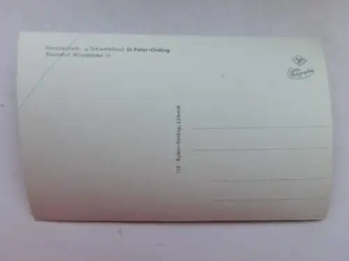 Alte AK St. Peter Ording Sturmflut Windstärke 11 [aP290]