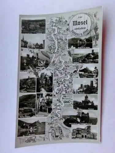 Alte AK Mosel Koblenz Trier Mehrbildkarte [aP294]