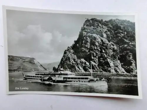 Alte AK Die Loreley Schiff Schifffahrt Rhein [aP305]
