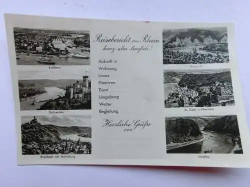Alte AK Rhein Mehrbildkarte Braubach Stolzenfels usw. [aP502]