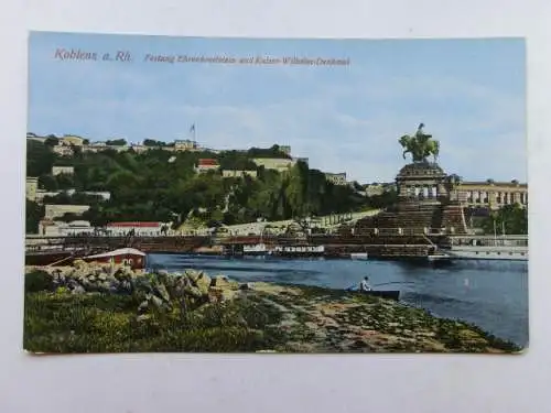 Alte AK Koblenz Rhein Ehrenbreitstein Kaiser Wilh. Denkmal [aP624]